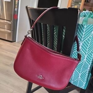 Vintage Coach Red Leather Shoulder Bag